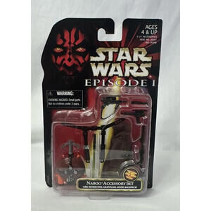 1998 Star Wars The Phantom Menace NABOO ACCESSORY SET‎ with Hook Backpack New